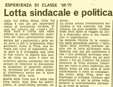 1971 | Esperienza di classe '69-'71. Lotta sindacale e politica in una piccola fabbrica della zona rossa